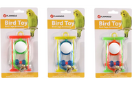 Flamingo Bird Hanging Mirror With Perch