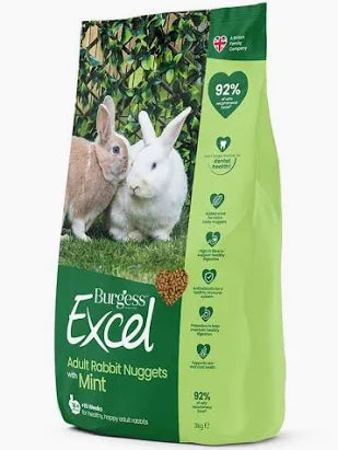 Burgess Adult Excel Rabbit Nuggets With Mint 10kg