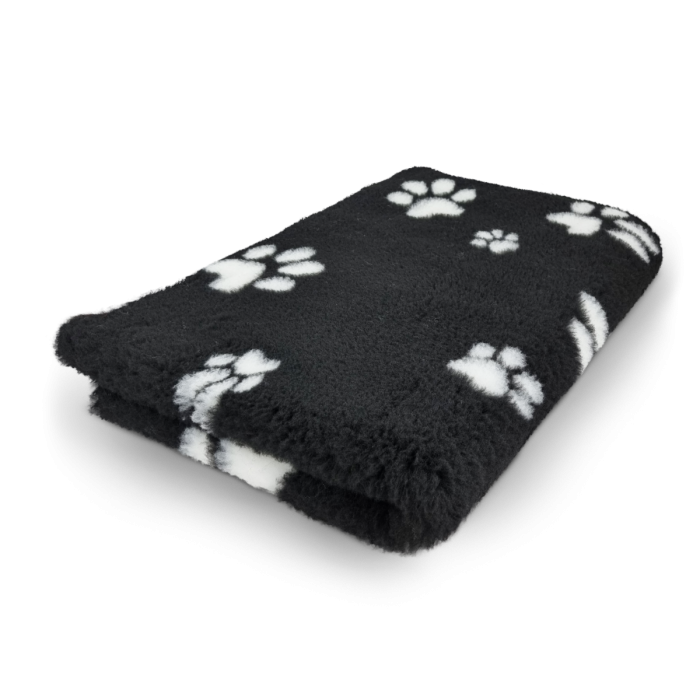 VetBed Black with White Paws