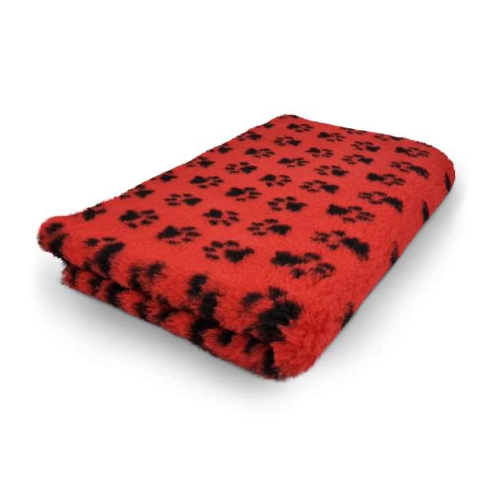 VetBed Red with Black Paw
