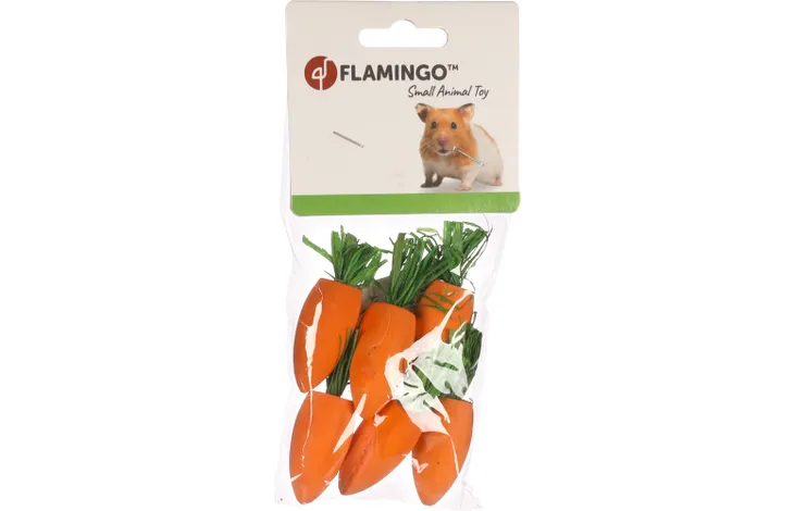 Flamingo Carrot Hamster Chew Toys x6 Pack