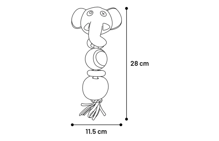 Flamingo Cheery Elephant Tug Rope 28cm