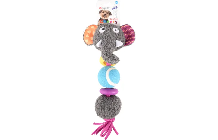 Flamingo Cheery Elephant Tug Rope 28cm