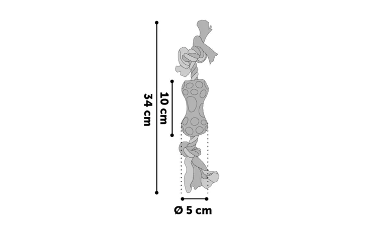 Flamingo Wido TPR Squeaky Dumbbell & Rope 34cm