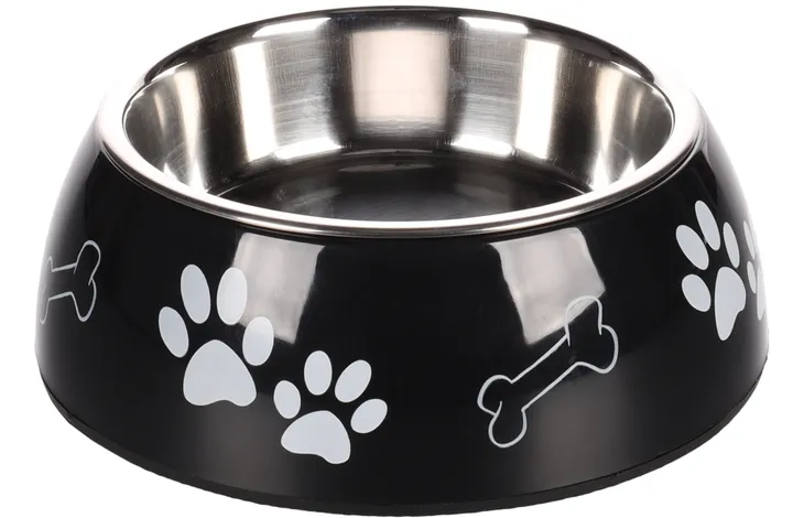 Flamingo Large Dog Bowl Black 1600ml