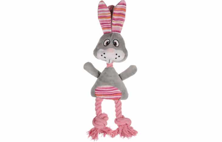 Flamingo Rabbit Dog Toy with Rope Legs 42cm