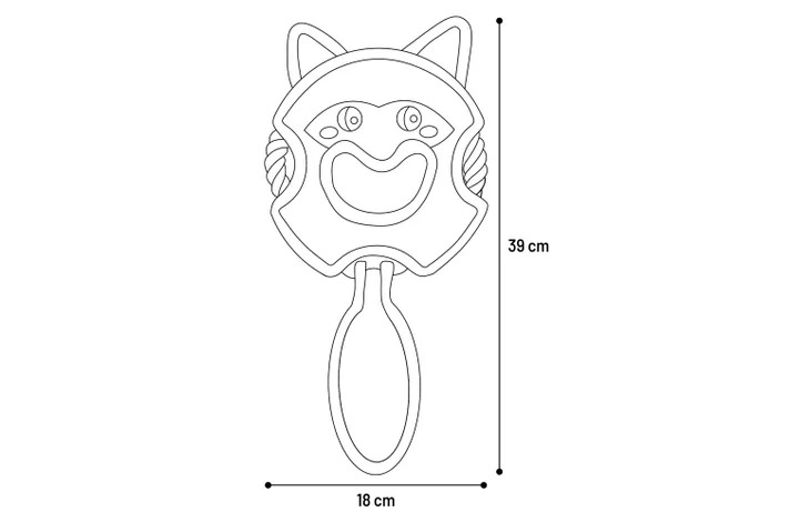 Flamingo Jokko Raccoon Rope Ring 39cm