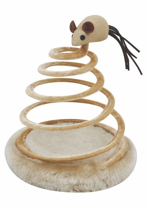 VPS Plush Mouse on Spring Cat Toy 20cm