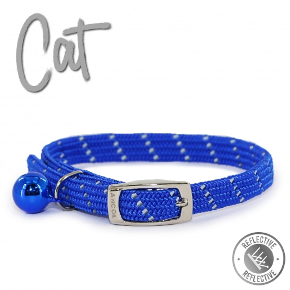Ancol Softweave Reflective Blue Cat Collar