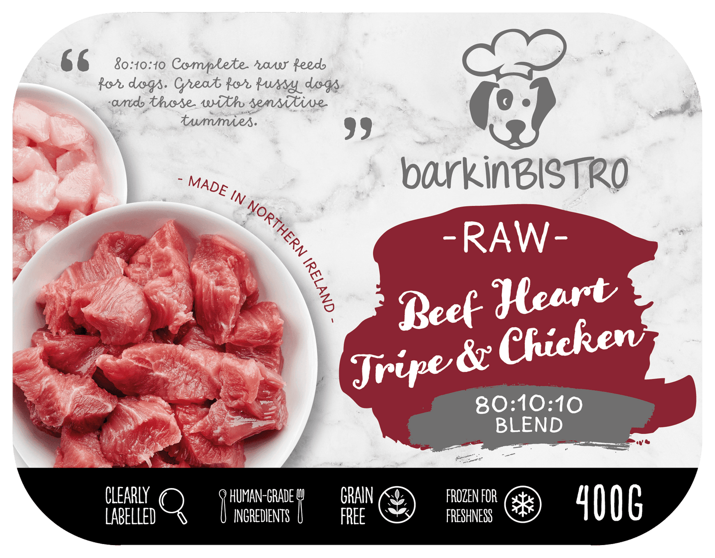 Barkin Bistro | Beef Heart, Tripe & Chicken 400g