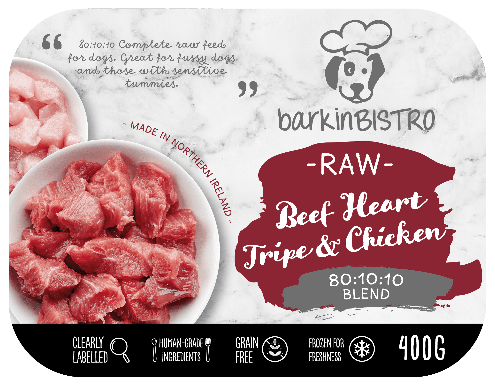 Barkin Bistro | Beef Heart, Tripe & Chicken 400g