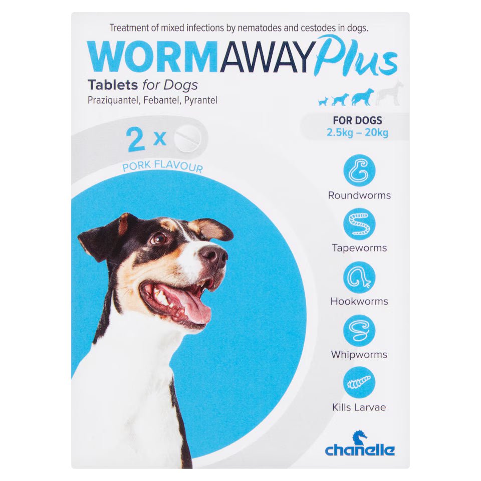 Wormaway Plus Worming Tablets for Dogs up to 20kg x2
