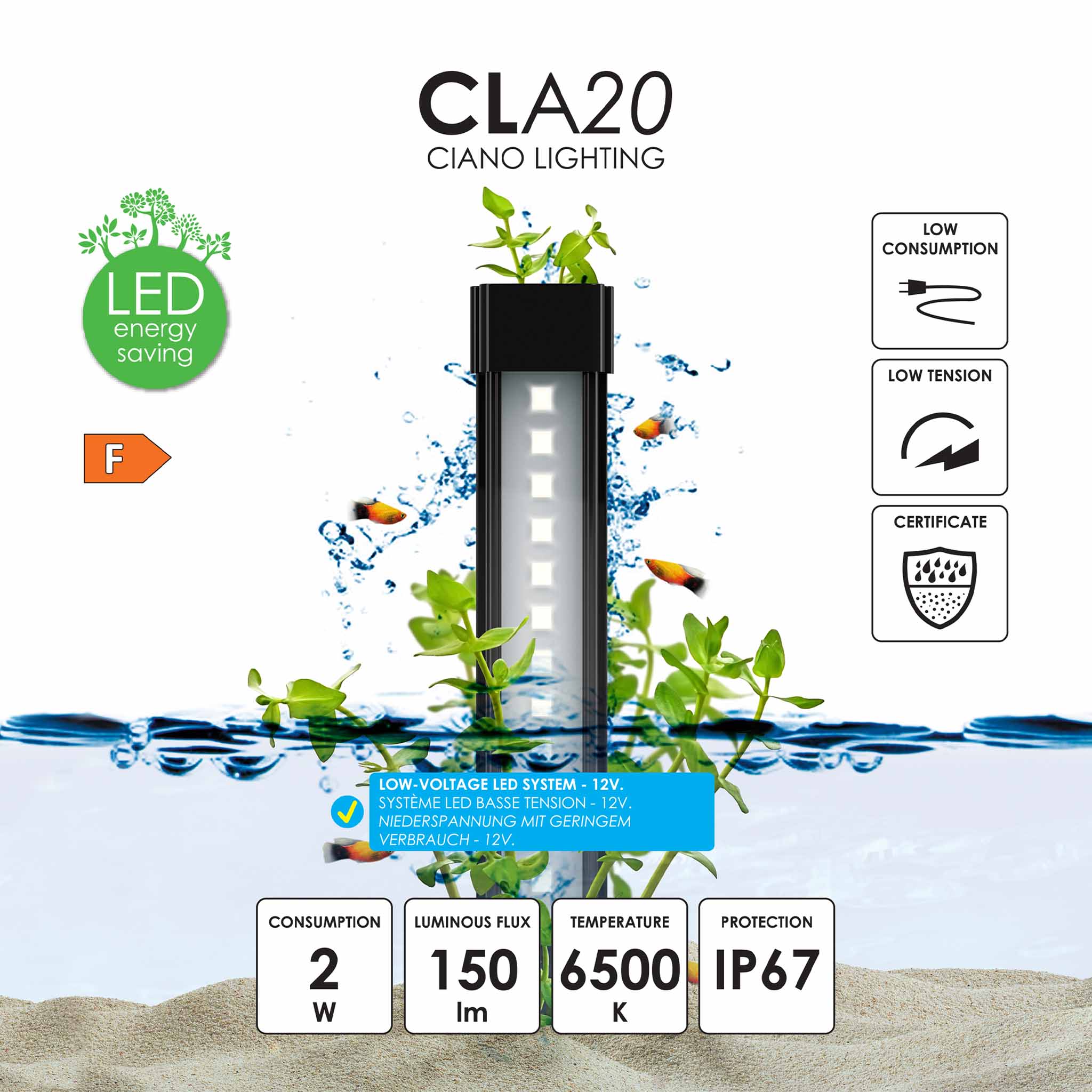 Ciano Aqua 20 Led White 17Lt
