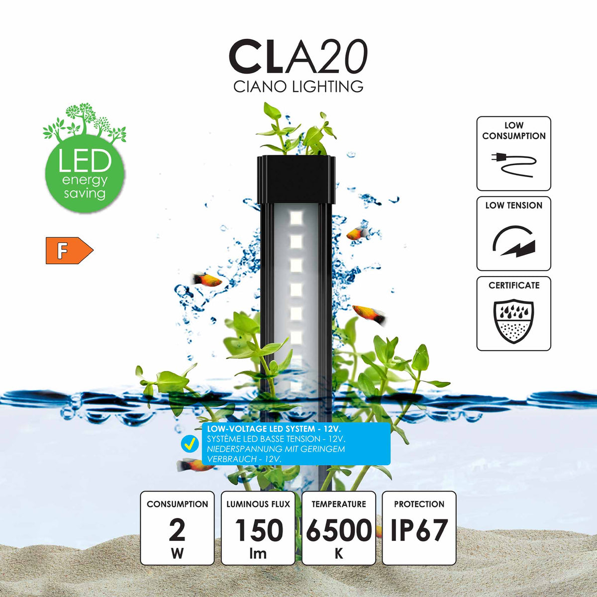 Ciano Aqua 20 Led White 17Lt