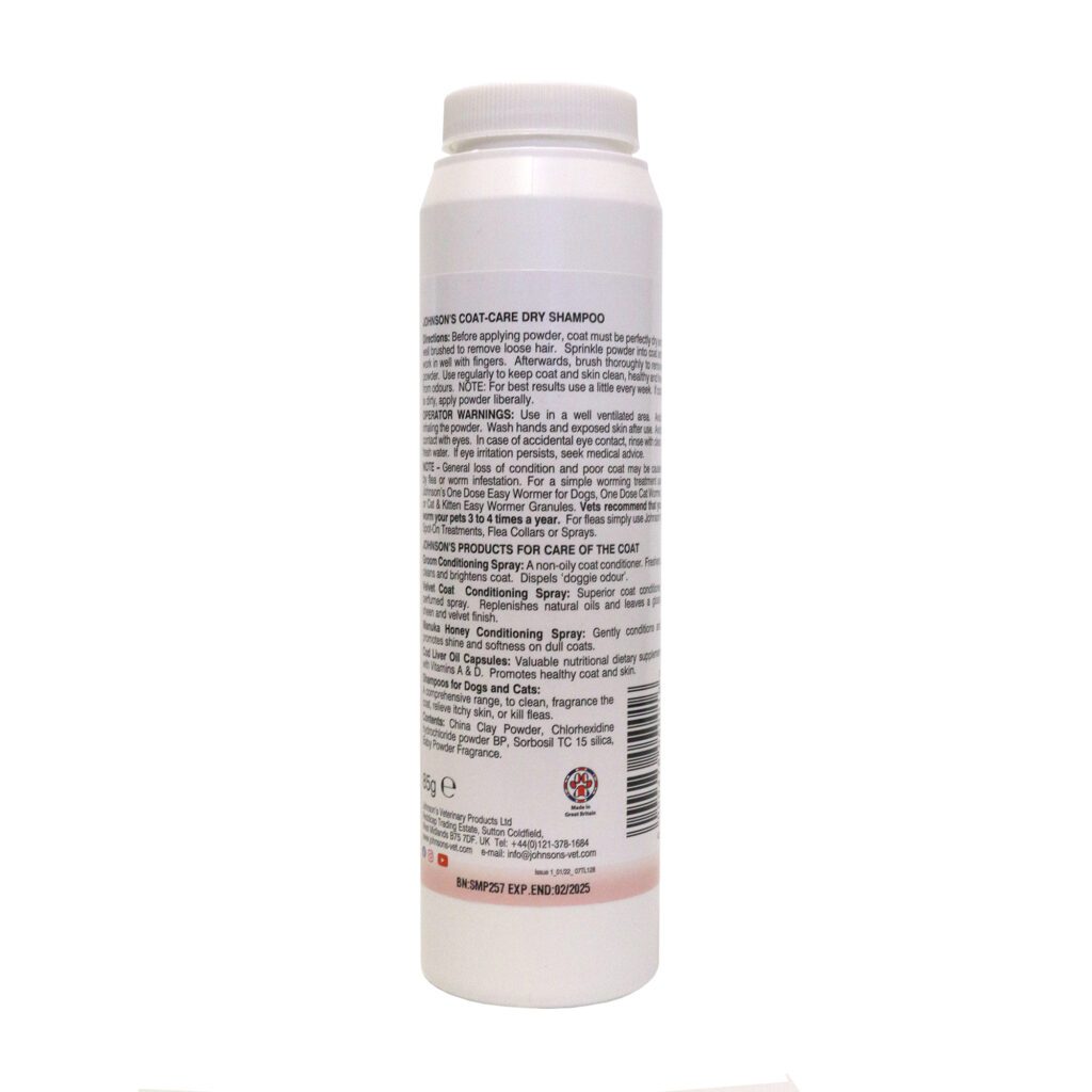 Johnson's Vet Pet Dry Shampoo 85g