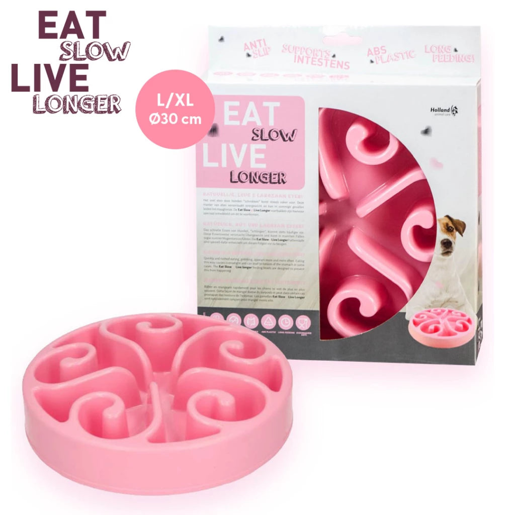 Eat Slow Live Longer Slow Feeder Pink