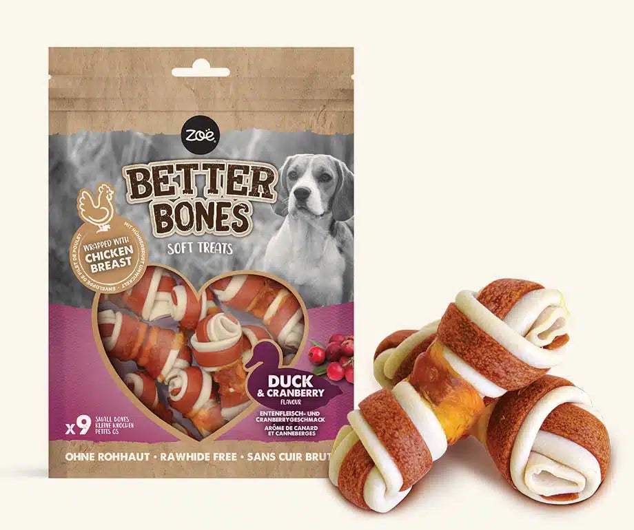 Zeus Better Bones Small Wrapped Bones Duck & Cranberry 197g