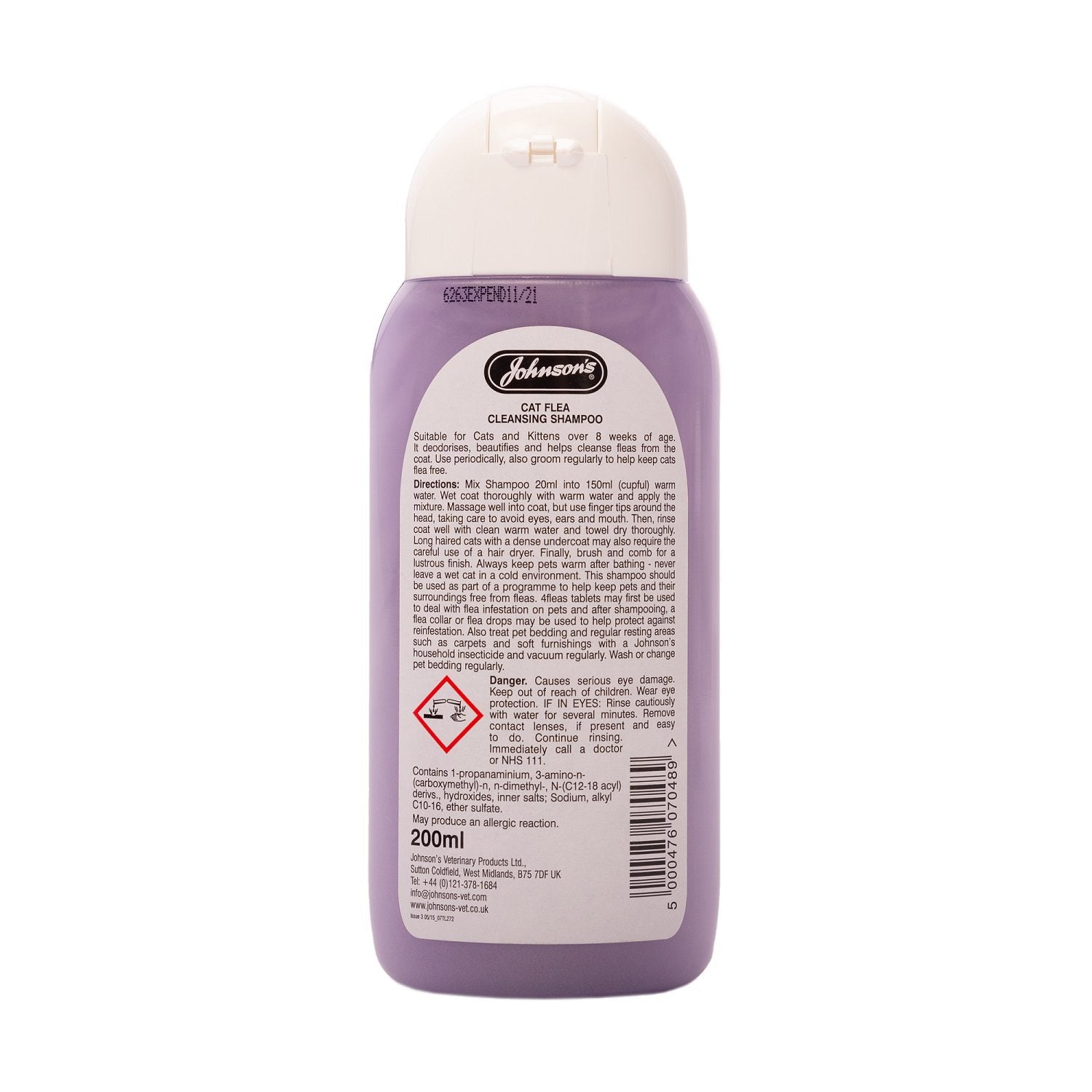 Johnsons Cat Flea Shampoo 200ml