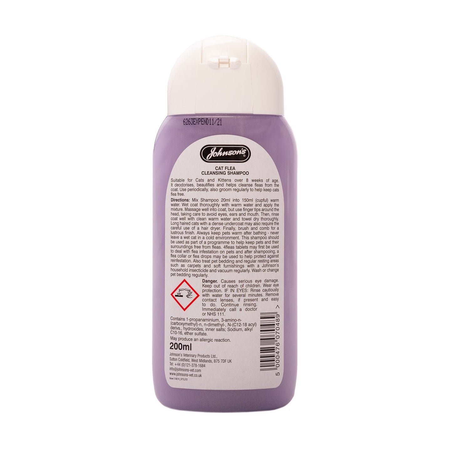 Johnsons Cat Flea Shampoo 200ml