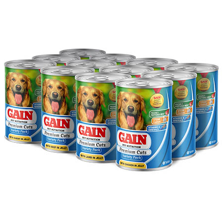 Gain Dog Tins Variety Blue 12X400G