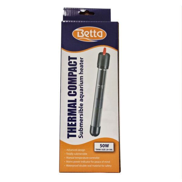 Betta Aquarium Heater Thermal & Compact 100w 50-100L