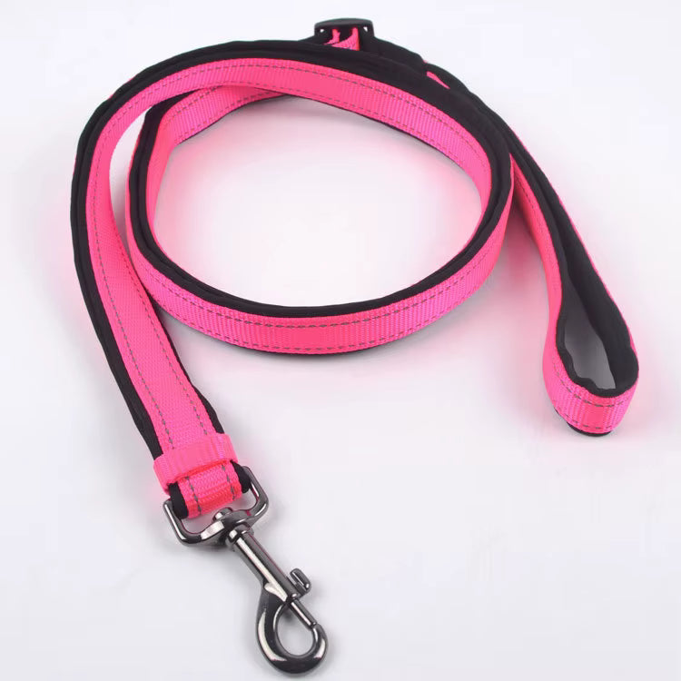 Panda Pink Reflective Padded Dog Lead