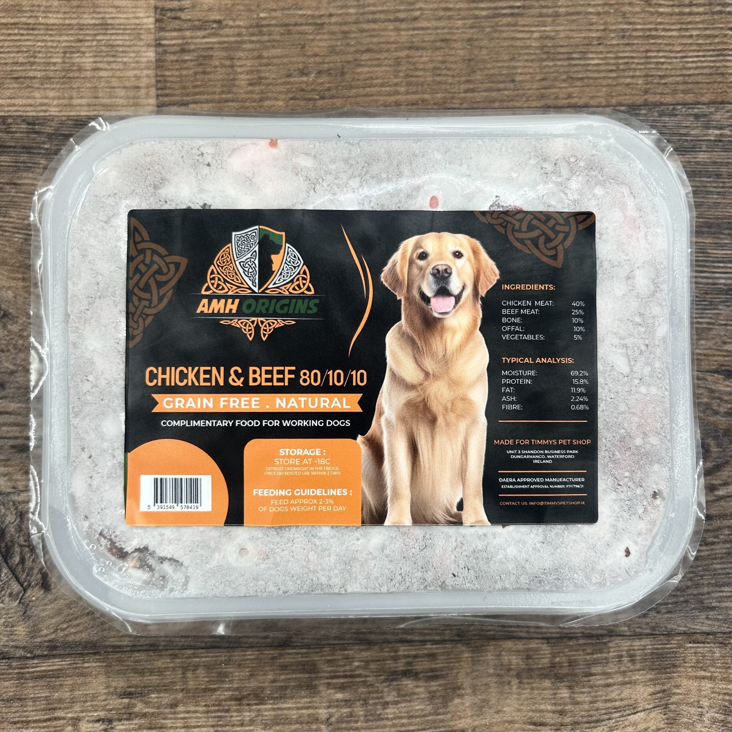 AMH Origins Raw Dog Food Chicken & Beef 80/10/10 1kg