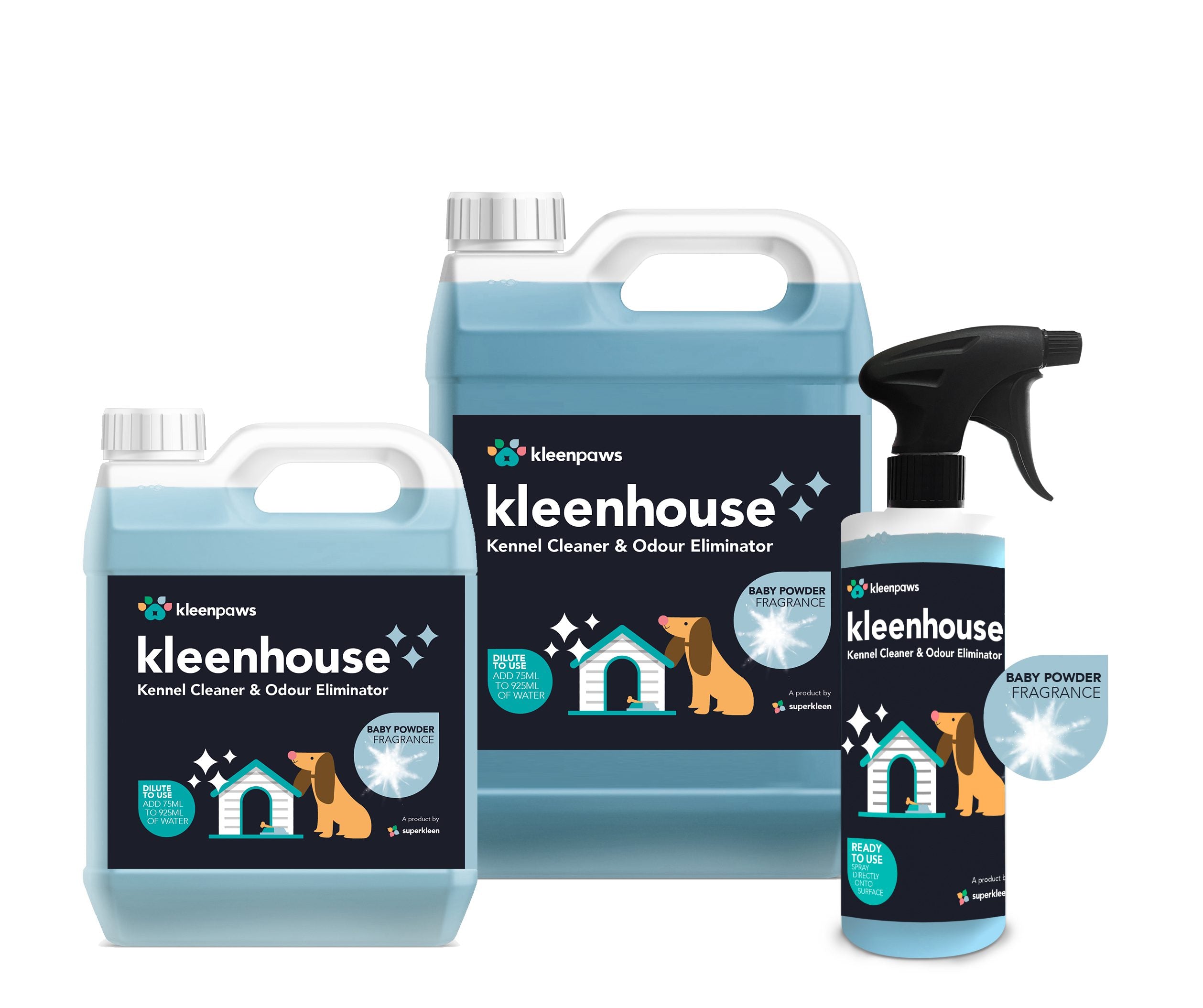 KleenPaws Kennel Cleaner & Odour Eliminator | Baby Powder 5L