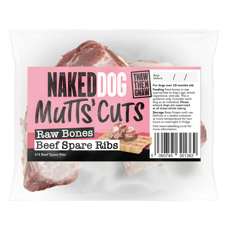 Naked Dog Raw Beef Ribs 500g
