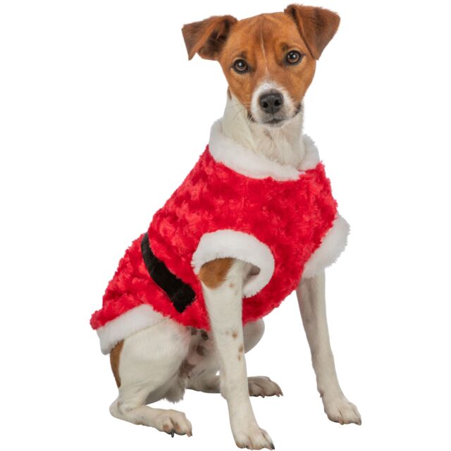 Trixie Plush Santa Christmas Coat For Pets Medium