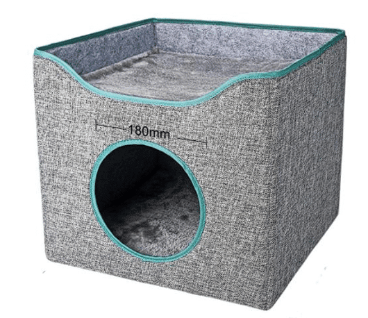 Cat Cozy Cube Grey & Blue