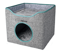 Cat Cozy Cube Grey & Blue