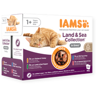 Iams Wet Cat Food Land & Sea in Gravy 12 x 85g Pack