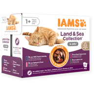 Iams Wet Cat Food Land & Sea in Jelly 12 x 85g Pack