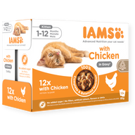 Iams Wet Kitten Food Chicken in Gravy 12 x 85g Pack