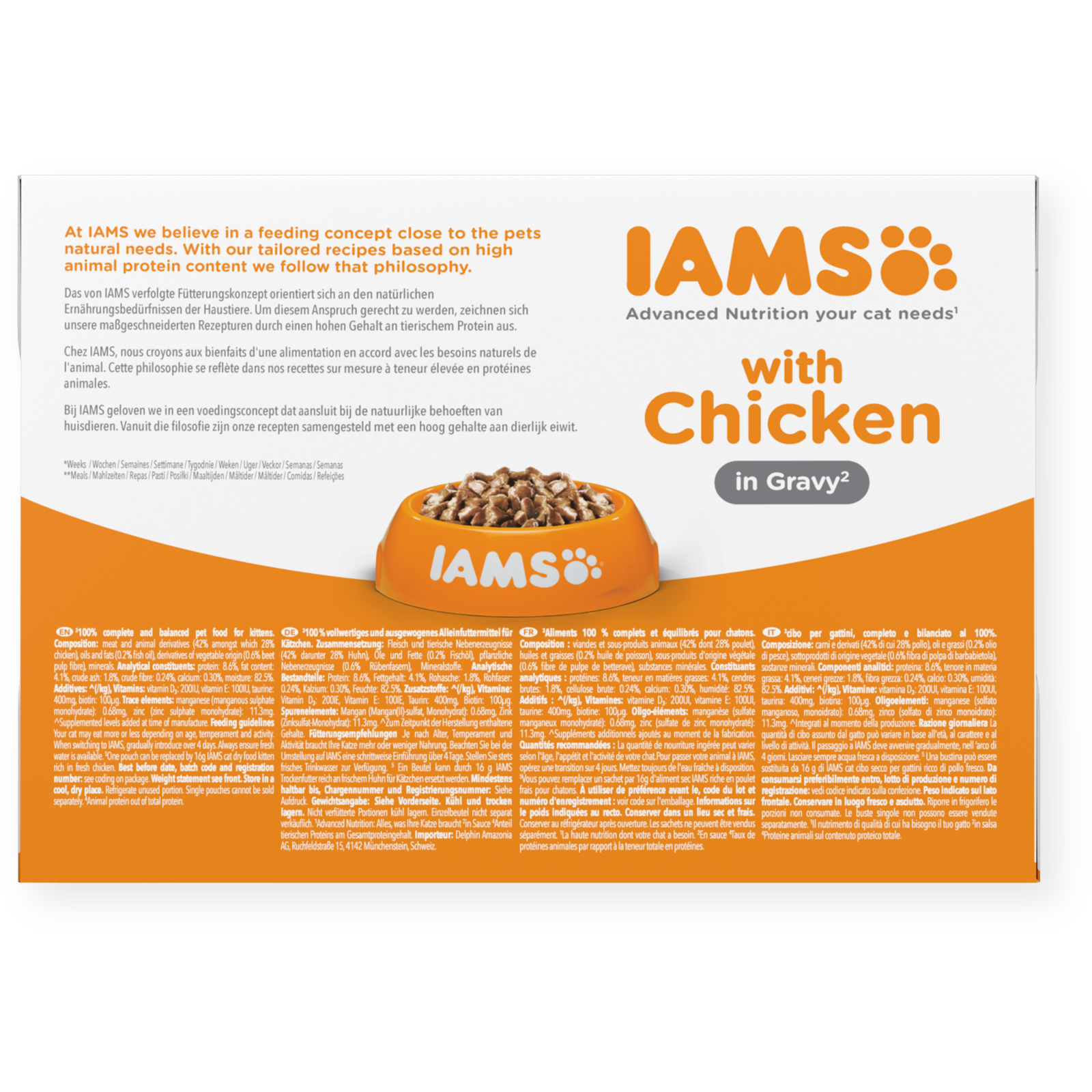 Iams Wet Kitten Food Chicken in Gravy 12 x 85g Pack