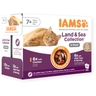 Iams Wet Senior Cat Food Land & Sea in Gravy 12 x 85g Pack