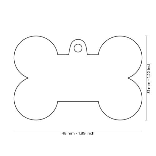 The Basic Handmade XL Bone Pet ID Tag Blue