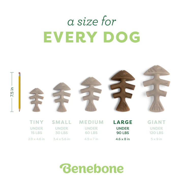 Benebone Fishbone with Jack Salmon Large
