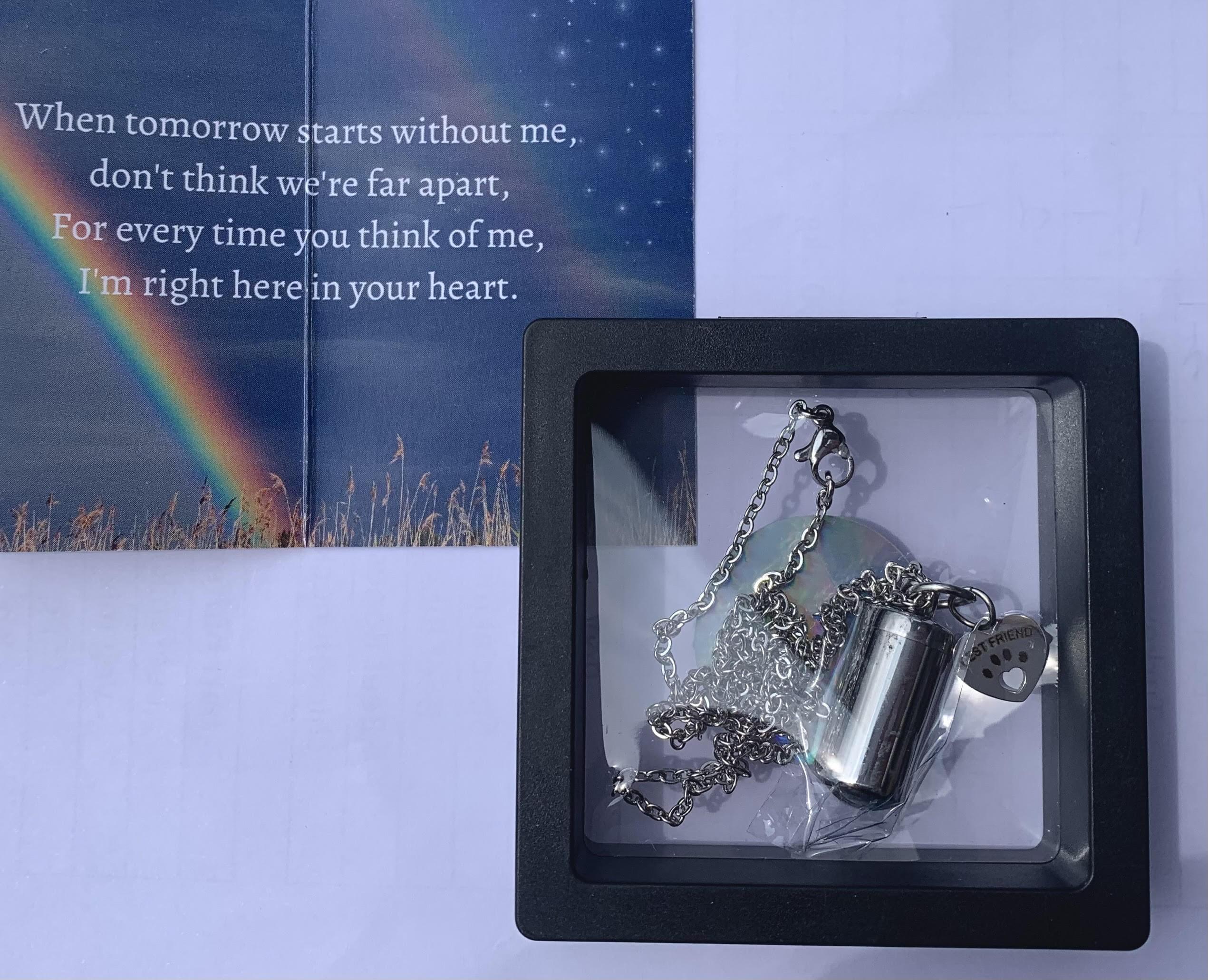 Rainbows & Stars Best Friend Memorial Necklace for Pet Ashes