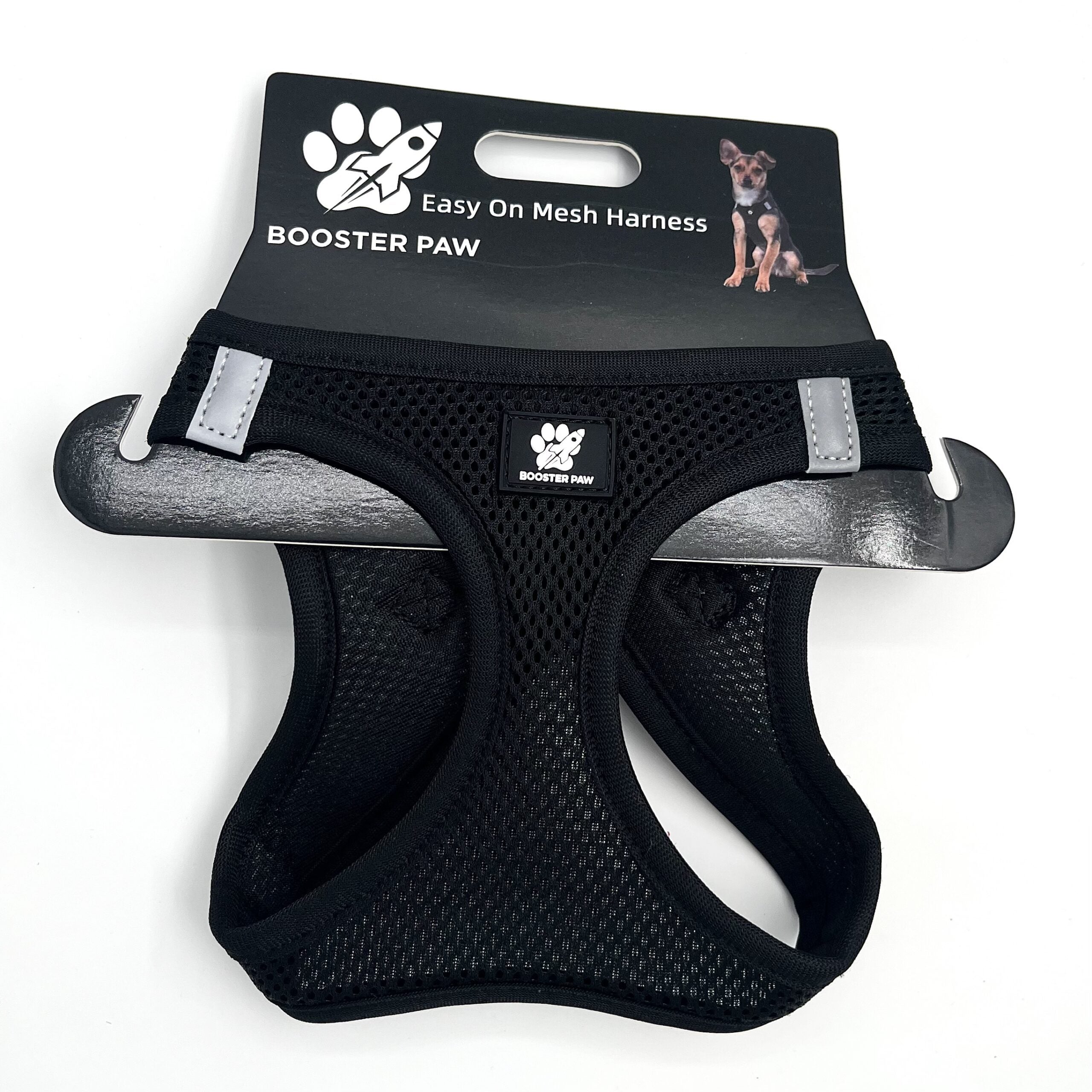 Booster Paw Easy On Harness Black