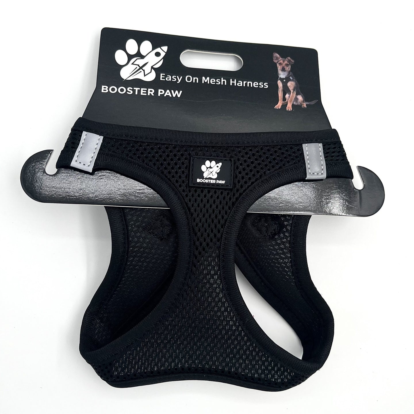 Booster Paw Easy On Harness Black