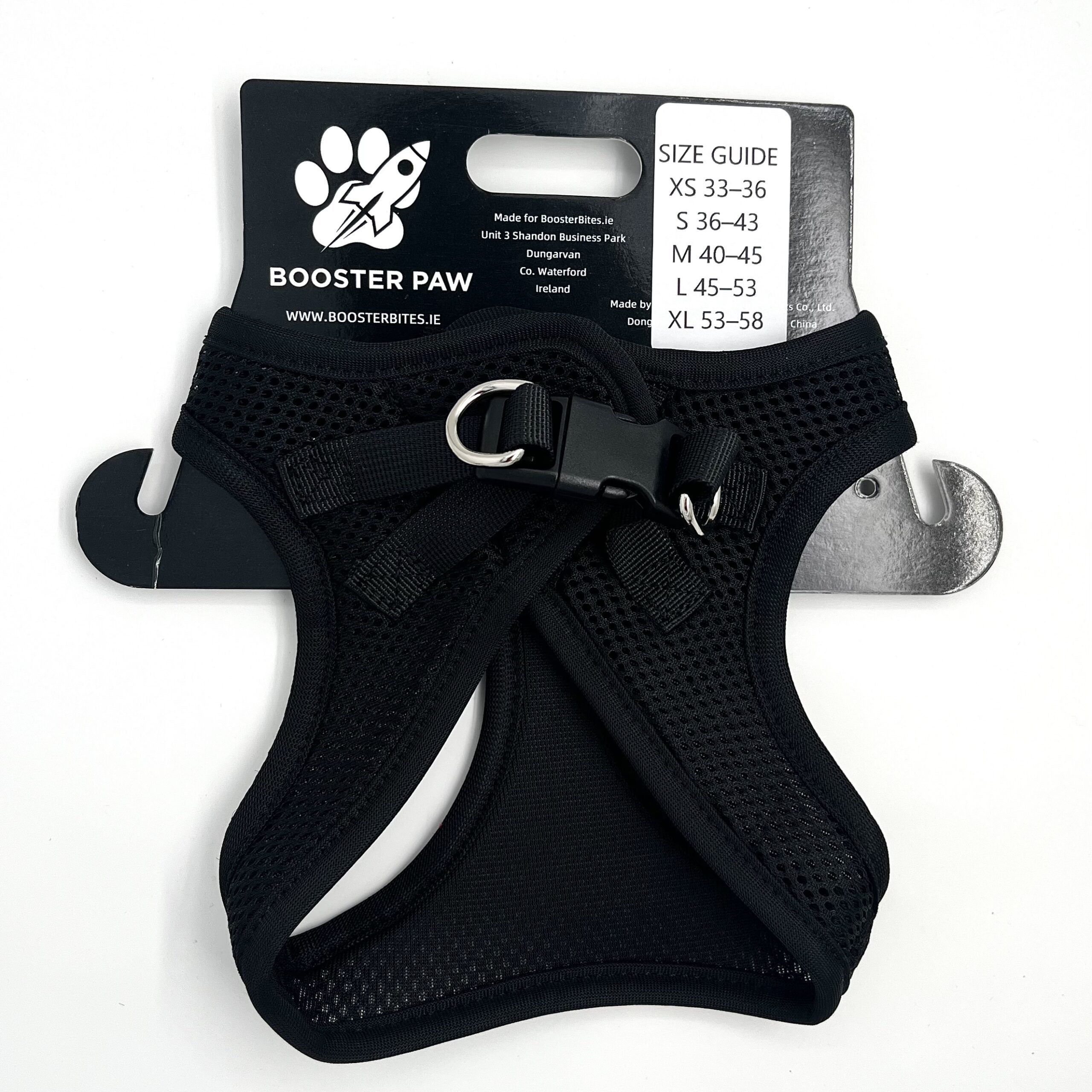 Booster Paw Easy On Harness Black
