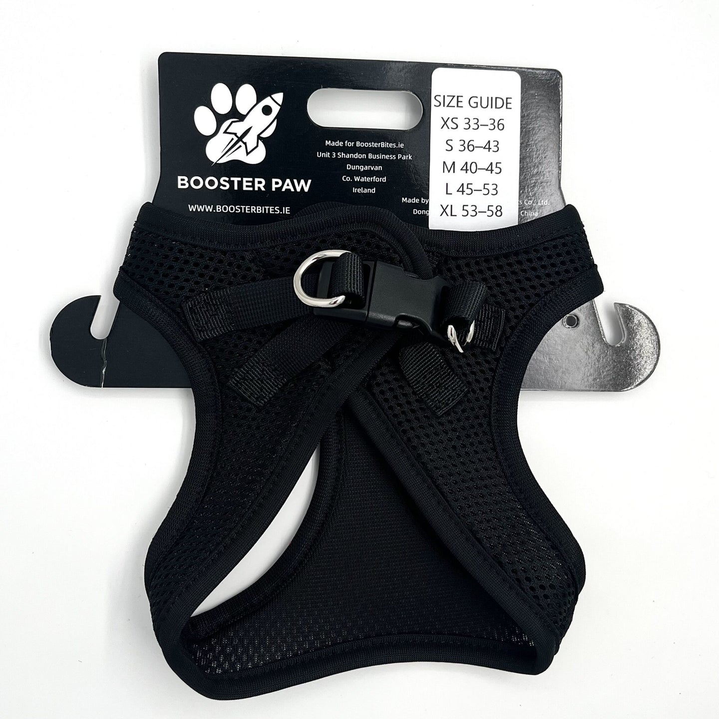 Booster Paw Easy On Harness Black