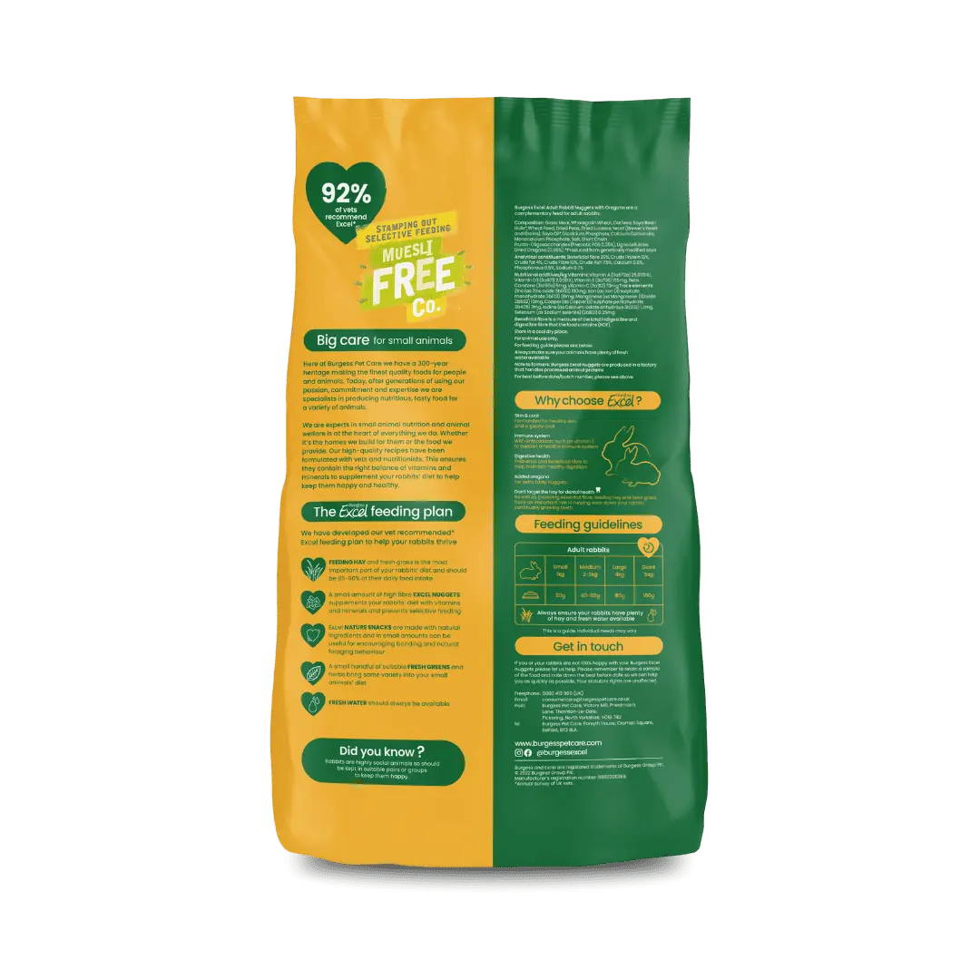 Burgess Adult Excel Rabbit Nuggets With Oregano 1.5kg