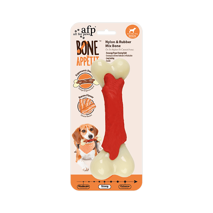 AFP Rubber & Nylon Bone Bacon-Infused