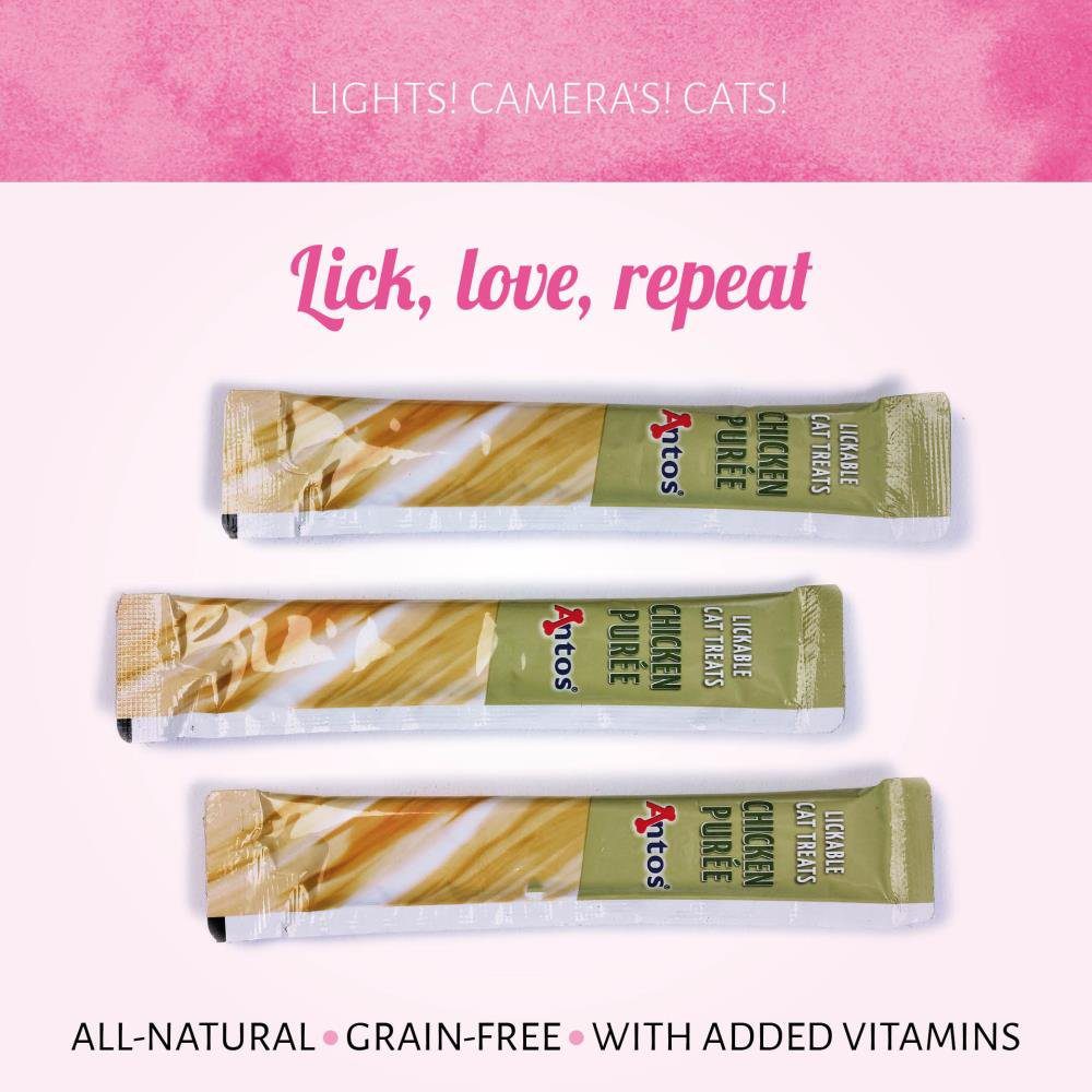 Antos Chicken Puree Lickable Cat Treats x4