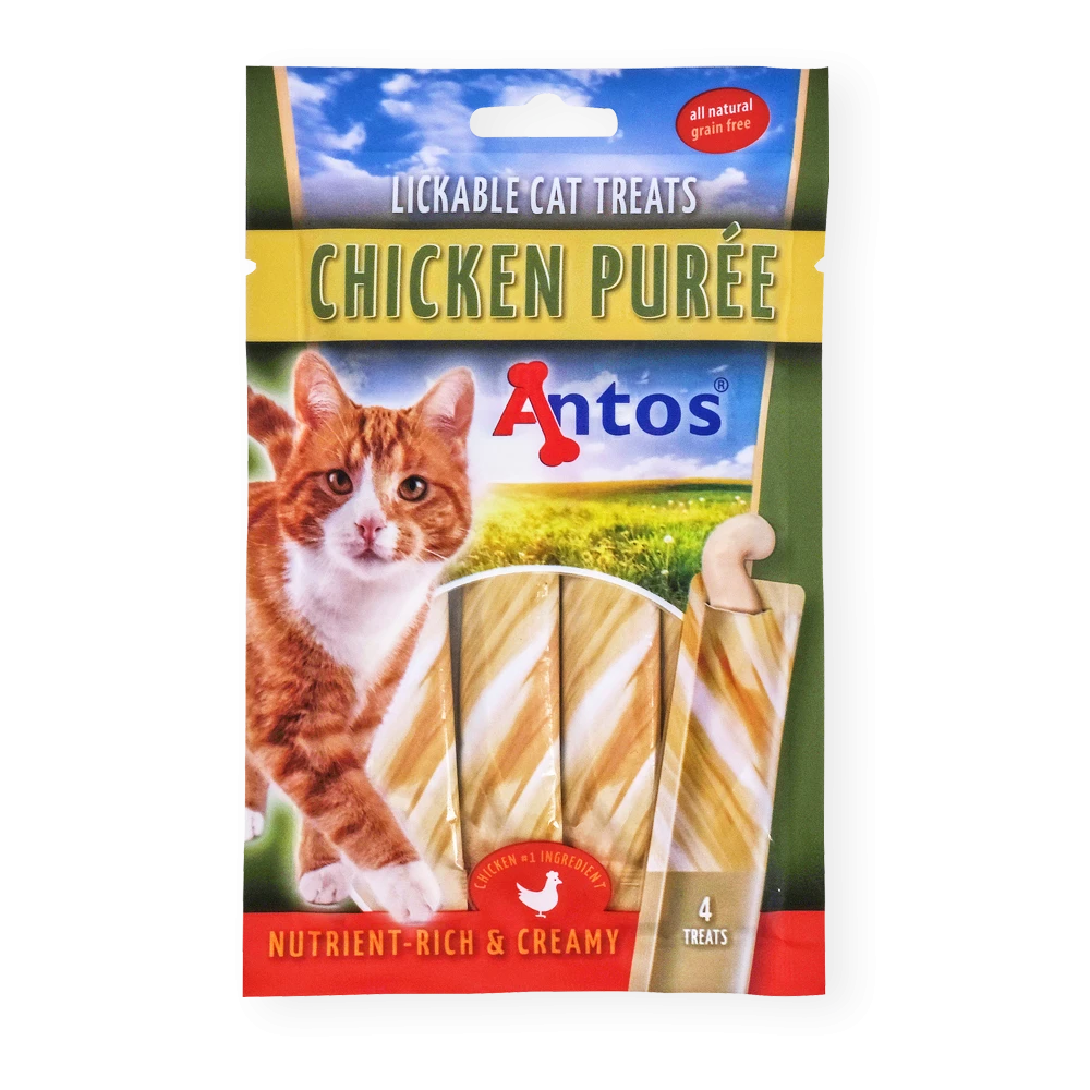 Antos Chicken Puree Lickable Cat Treats x4