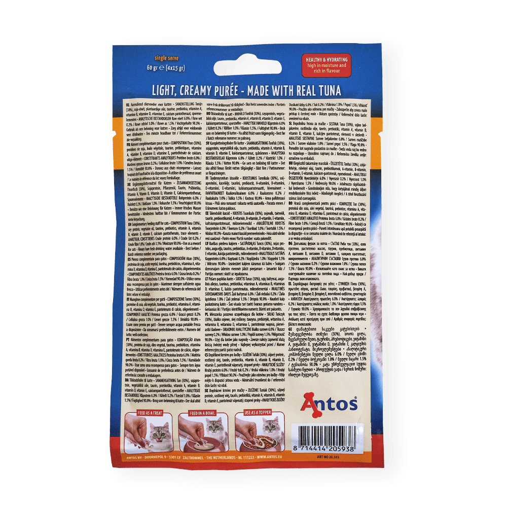 Antos Tuna Puree Lickable Cat Treats x4