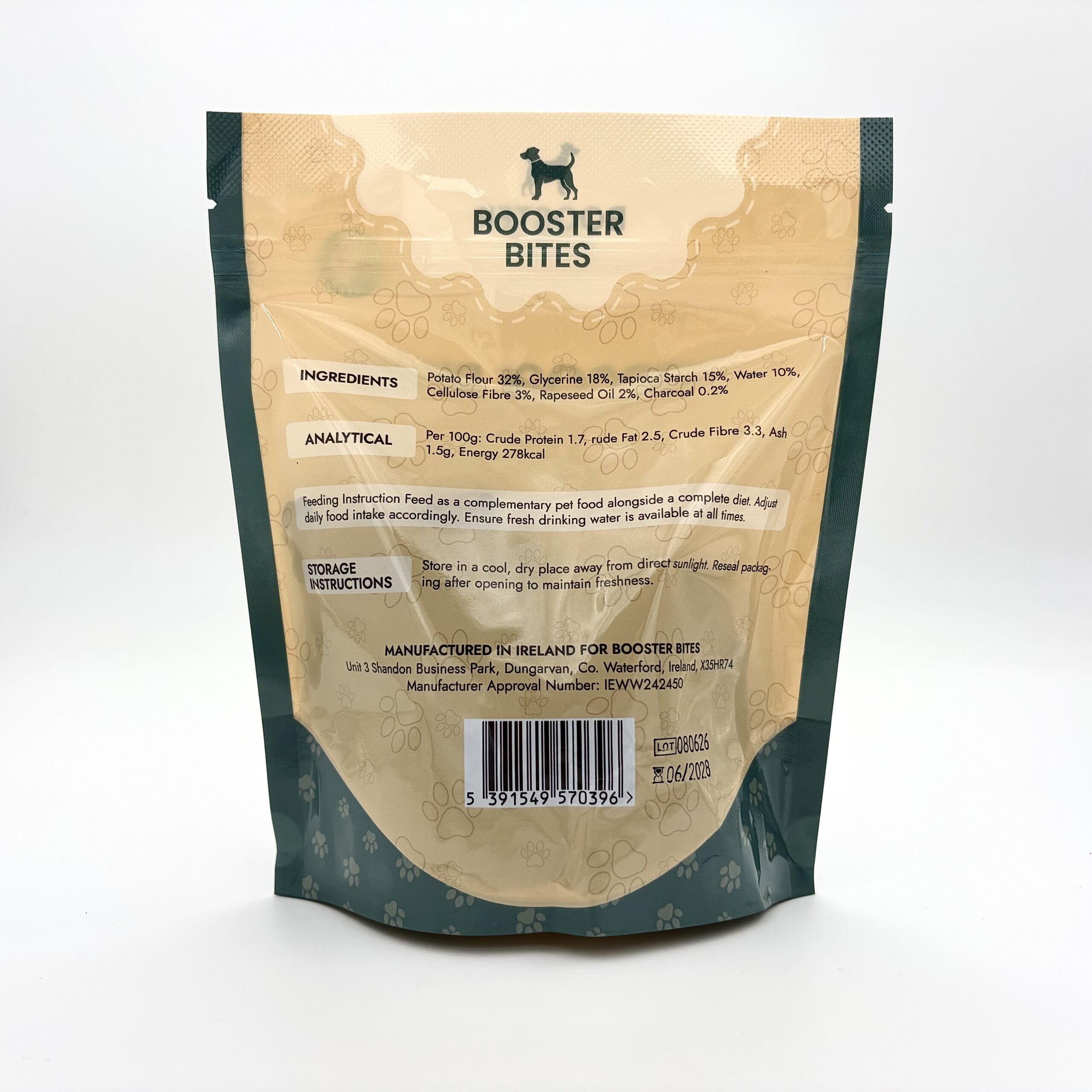 Booster Bites Charcoal Dog Treats 200g